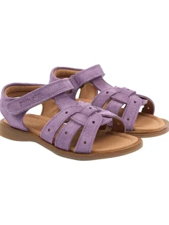 Leder-Sandalen in Lila