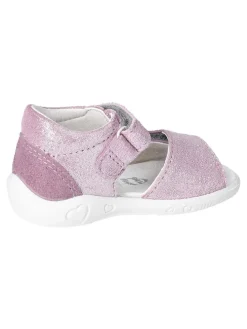 Leder-Sandalen in Lila