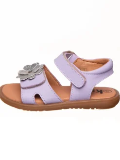 Leder-Sandalen in Lila