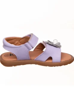 Leder-Sandalen in Lila