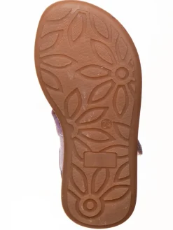 Leder-Sandalen in Lila