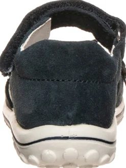 Leder-Sandalen in Navy