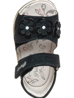 Leder-Sandalen in Navy