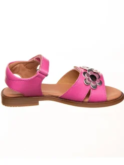 Leder-Sandalen in Pink