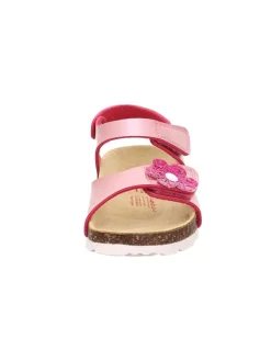 Leder-Sandalen in Rosa