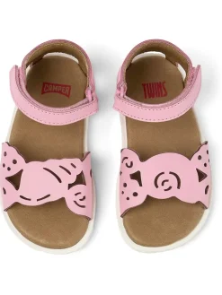 Leder-Sandalen in Rosa