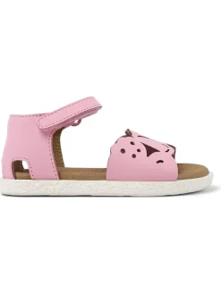 Leder-Sandalen in Rosa