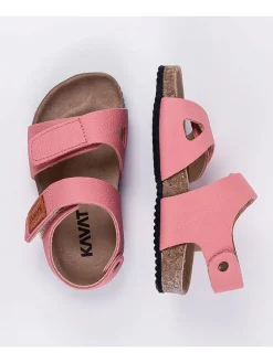 Leder-Sandalen in Rosa