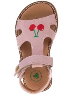Leder-Sandalen in Rosa