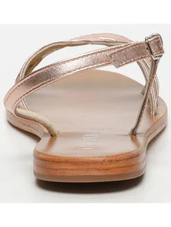 Leder-Sandalen in Rosegold