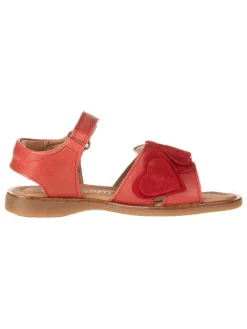 Leder-Sandalen in Rot