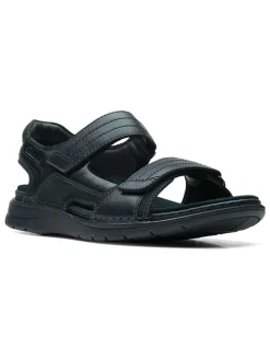Leder-Sandalen in Schwarz
