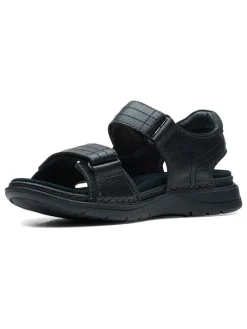 Leder-Sandalen in Schwarz