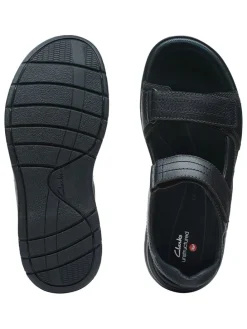 Leder-Sandalen in Schwarz