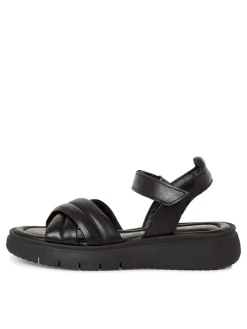 Leder-Sandalen in Schwarz