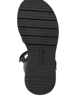 Leder-Sandalen in Schwarz