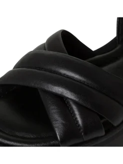 Leder-Sandalen in Schwarz