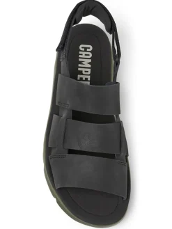 Leder-Sandalen in Schwarz