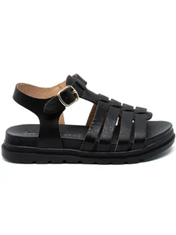 Leder-Sandalen in Schwarz
