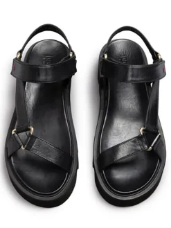 Leder-Sandalen in Schwarz