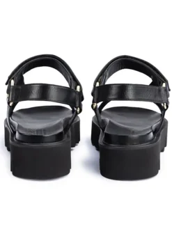 Leder-Sandalen in Schwarz