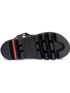 Leder-Sandalen in Schwarz