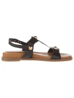 Leder-Sandalen in Schwarz