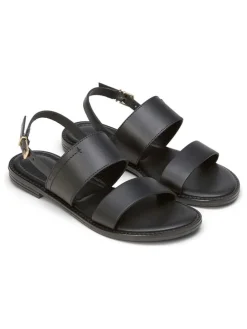 Leder-Sandalen in Schwarz