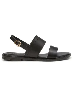 Leder-Sandalen in Schwarz