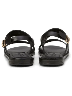 Leder-Sandalen in Schwarz