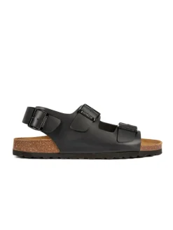 Leder-Sandalen in Schwarz