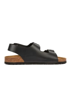 Leder-Sandalen in Schwarz