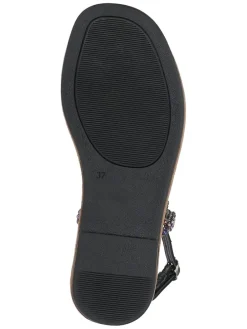 Leder-Sandalen in Schwarz/ Bunt