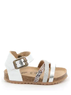 Leder-Sandalen in Silber