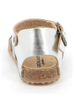 Leder-Sandalen in Silber