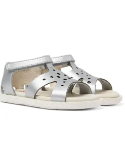 Leder-Sandalen in Silber