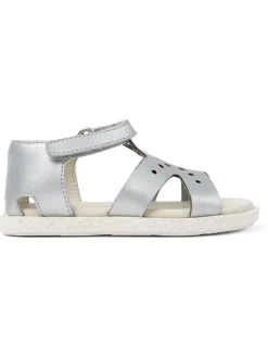 Leder-Sandalen in Silber