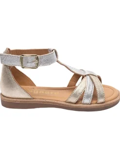 Leder-Sandalen in Silber/ Gold