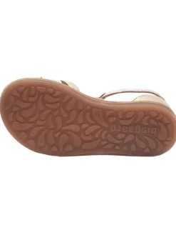 Leder-Sandalen in Silber/ Gold