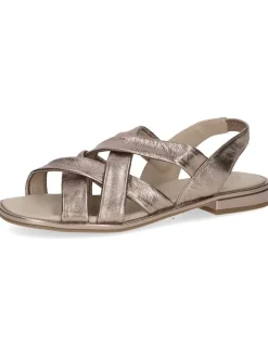 Leder-Sandalen in Taupe
