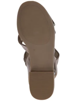 Leder-Sandalen in Taupe