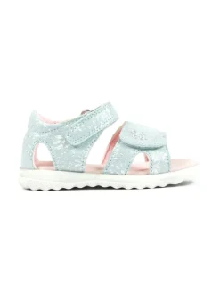 Leder-Sandalen in Türkis