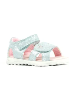 Leder-Sandalen in Türkis