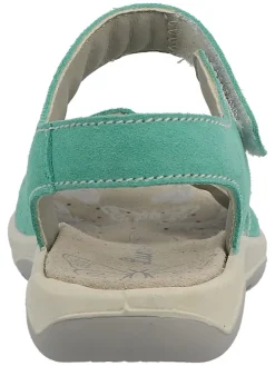 Leder-Sandalen in Türkis