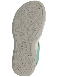 Leder-Sandalen in Türkis