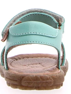 Leder-Sandalen in Türkis