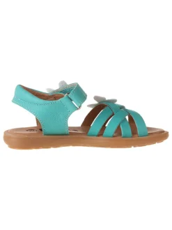 Leder-Sandalen in Türkis