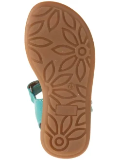 Leder-Sandalen in Türkis