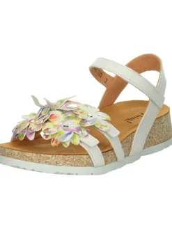 Leder-Sandalen in Weiß