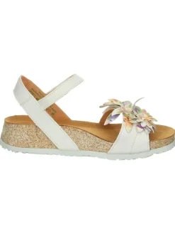 Leder-Sandalen in Weiß